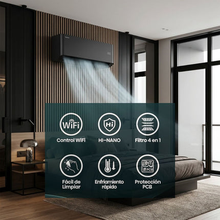 Minisplit Hisense Inverter Negro (2 ton, 220V, Frío y Calor)