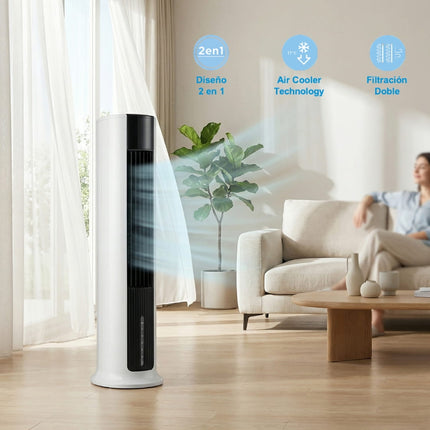 Enfriador de Aire + Ventilador de Torre 2 en 1 - 42" Blanco - Ice Cool Tower
