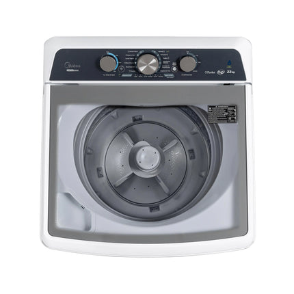 Lavadora Carga Superior Midea 22Kg Vortex Wash Agitador Blanca