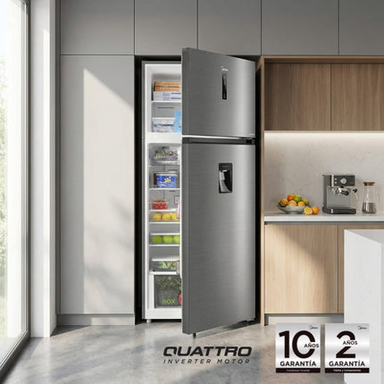 Refrigerador Top Mount Inverter Quattro Bru Steel 15 Pies Cúbicos