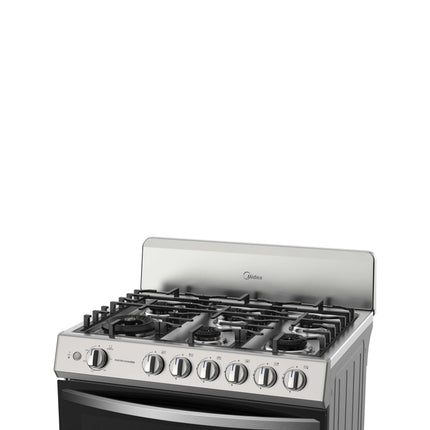 Estufa de piso con copete 30¨ MASTER COOK Pro Silver - Cubierta Aceo Inoxidable