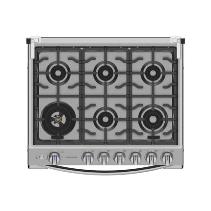 Estufa de piso con capelo 30¨ MASTER COOK Pro Silver