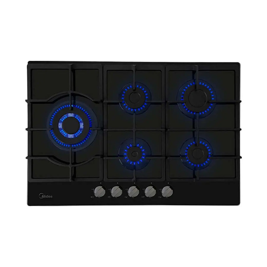 Parrilla Empotrable Negra a Gas 30 Cristal Templado Triple Flama Acero Inoxidable - vista principal