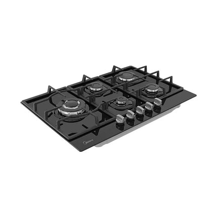 Parrilla Empotrable Negra a Gas 30" Cristal Templado Triple Flama Acero Inoxidable