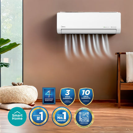 Minisplit Midea EcoMaster Inverter WiFi (Opciones 1-2 ton)