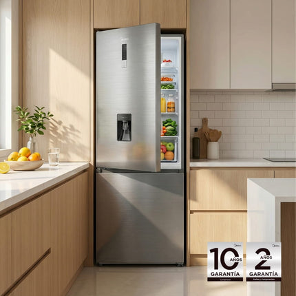 Refrigerador Bottom Mount Cool Flow Bru Steel 11 Pies Cúbicos