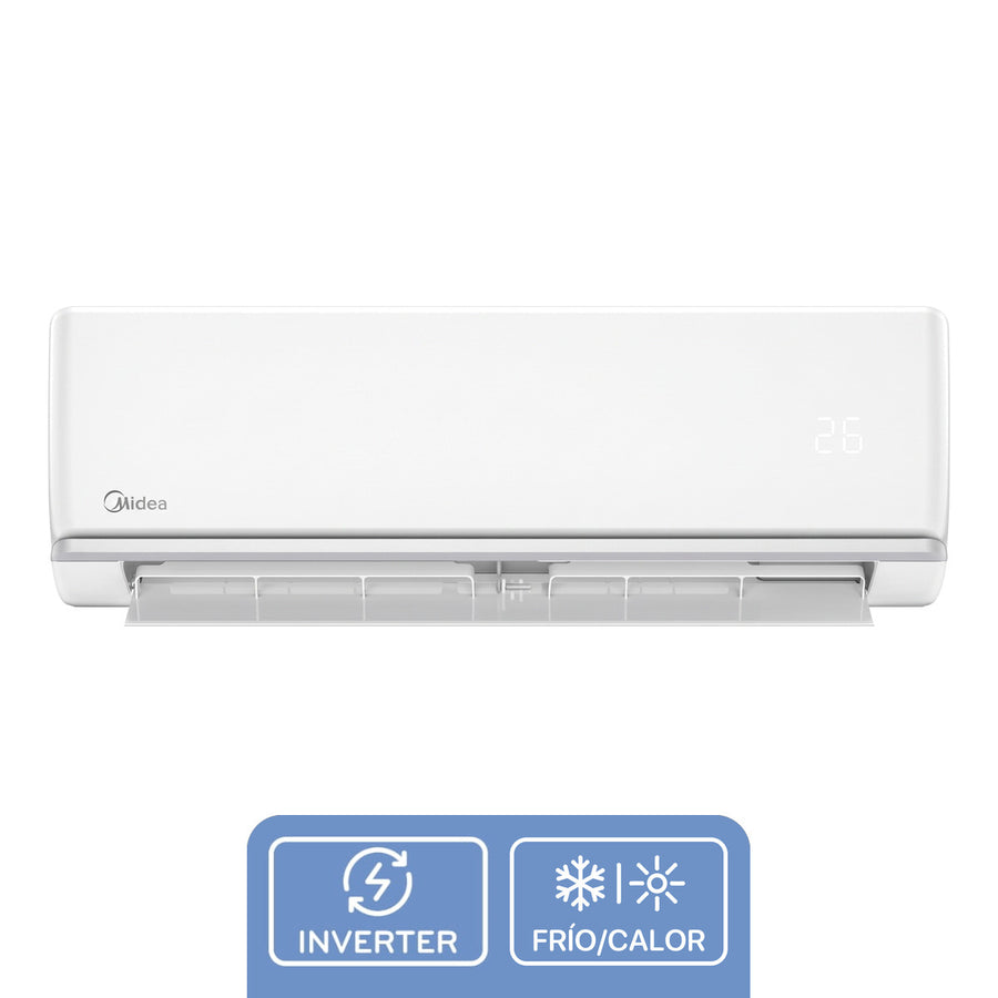 Minisplit Midea Xtreme Save Inverter R410A 1 ton frío y calor, unidad interior