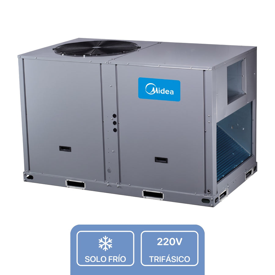 Paquete Comercial Midea ClimaCreator 15 toneladas, 180,000 BTU/h, solo frío, 220V trifásico