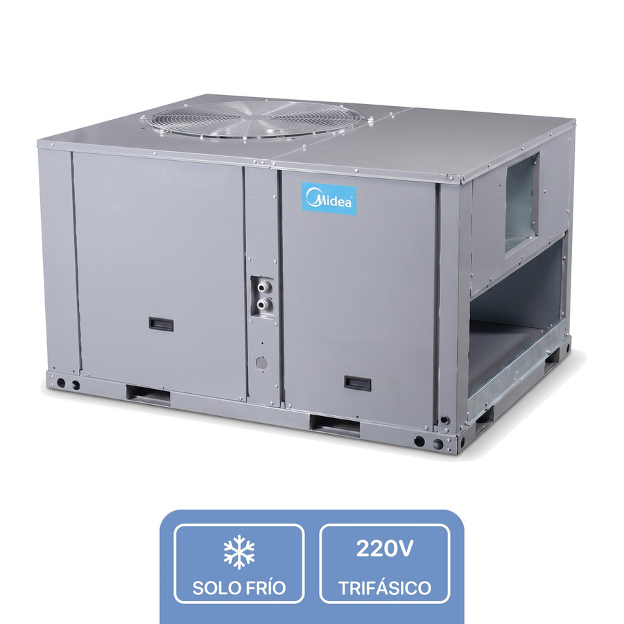 Paquete Comercial Midea ClimaCreator 7.5 toneladas, 89,000 BTU/h, solo frío, 220V trifásico